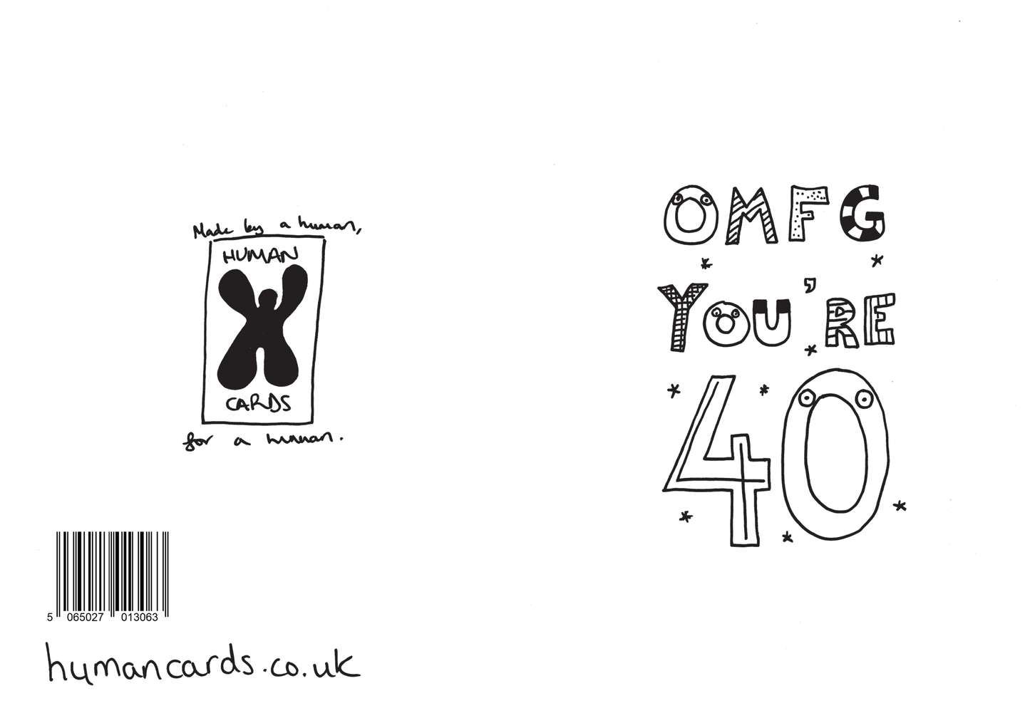 OMG You're 40 Birthday Card